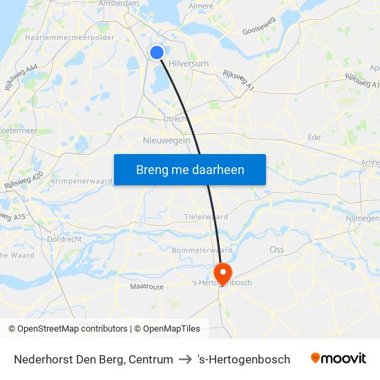 Nederhorst Den Berg, Centrum to 's-Hertogenbosch map