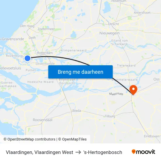 Vlaardingen, Vlaardingen West to 's-Hertogenbosch map