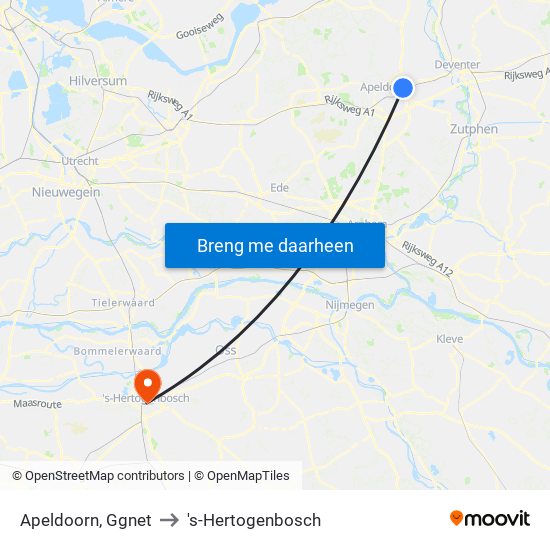 Apeldoorn, Ggnet to 's-Hertogenbosch map
