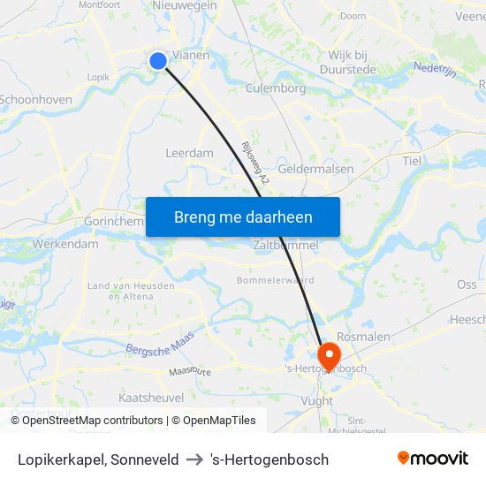 Lopikerkapel, Sonneveld to 's-Hertogenbosch map