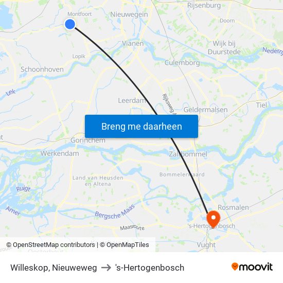 Willeskop, Nieuweweg to 's-Hertogenbosch map