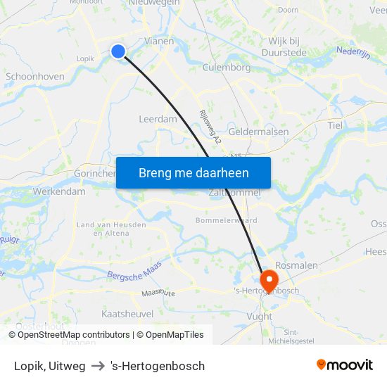 Lopik, Uitweg to 's-Hertogenbosch map