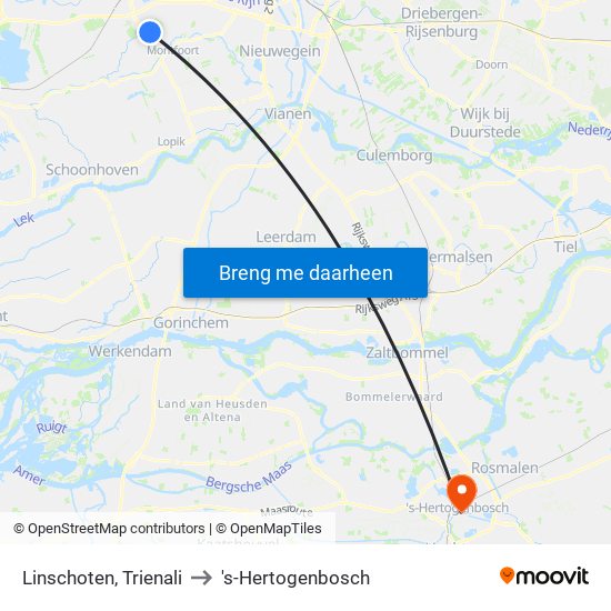 Linschoten, Trienali to 's-Hertogenbosch map