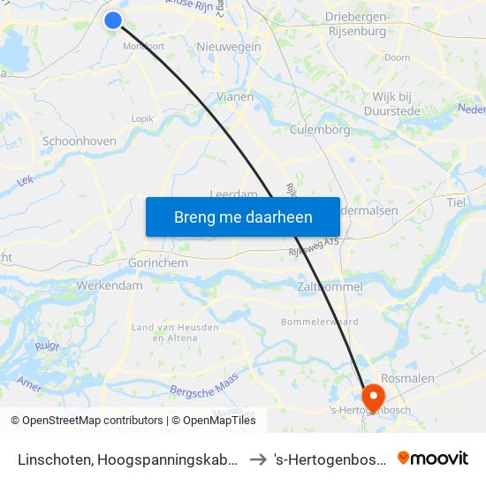 Linschoten, Hoogspanningskabels to 's-Hertogenbosch map