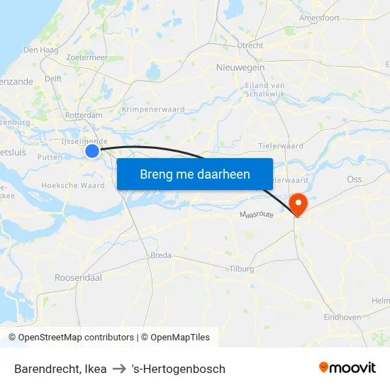 Barendrecht, Ikea to 's-Hertogenbosch map