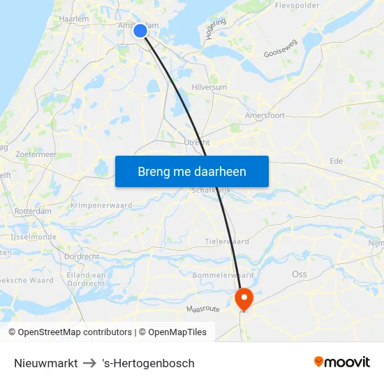 Nieuwmarkt to 's-Hertogenbosch map