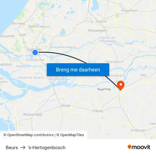 Beurs to 's-Hertogenbosch map