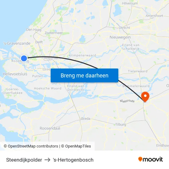 Steendijkpolder to 's-Hertogenbosch map