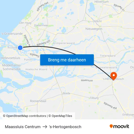 Maassluis Centrum to 's-Hertogenbosch map