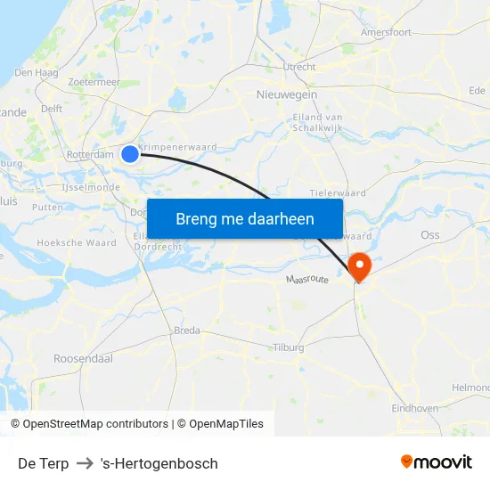 De Terp to 's-Hertogenbosch map