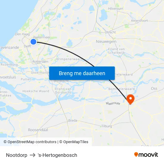 Nootdorp to 's-Hertogenbosch map