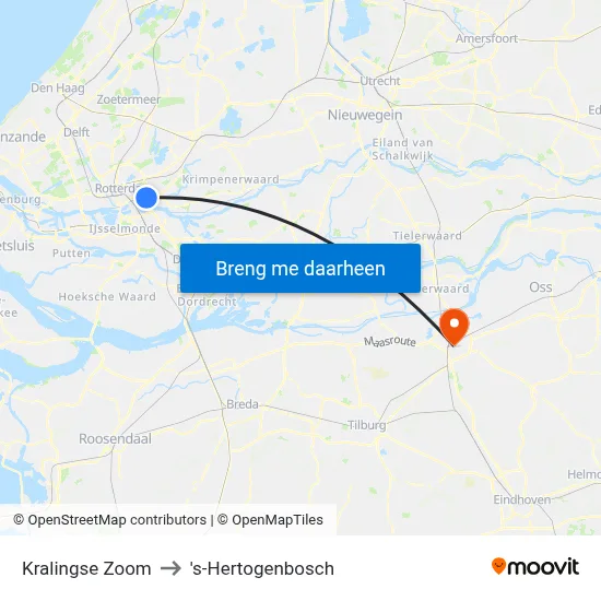 Kralingse Zoom to 's-Hertogenbosch map