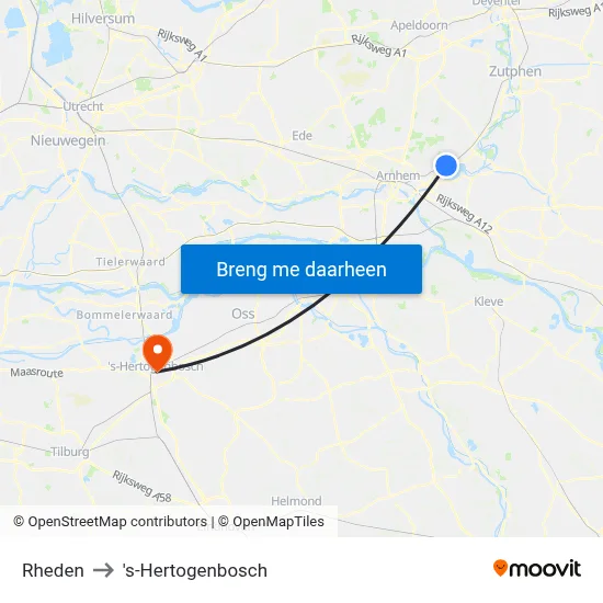 Rheden to 's-Hertogenbosch map