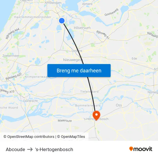 Abcoude to 's-Hertogenbosch map