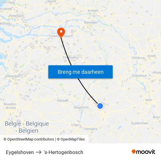 Eygelshoven to 's-Hertogenbosch map