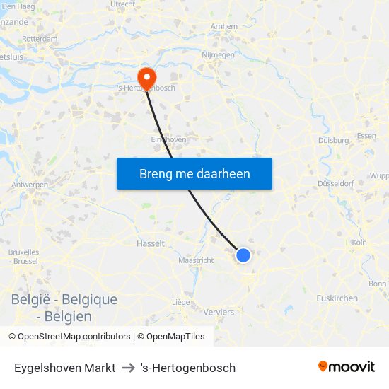 Eygelshoven Markt to 's-Hertogenbosch map