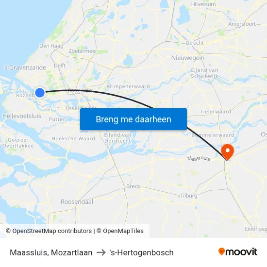 Maassluis, Mozartlaan to 's-Hertogenbosch map