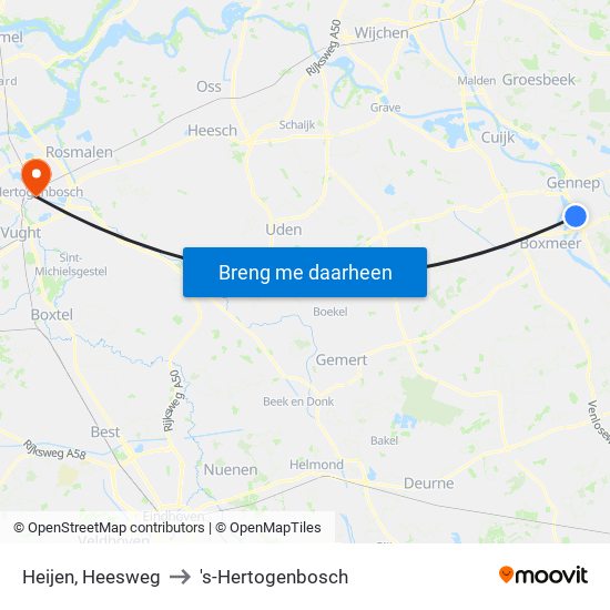 Heijen, Heesweg to 's-Hertogenbosch map