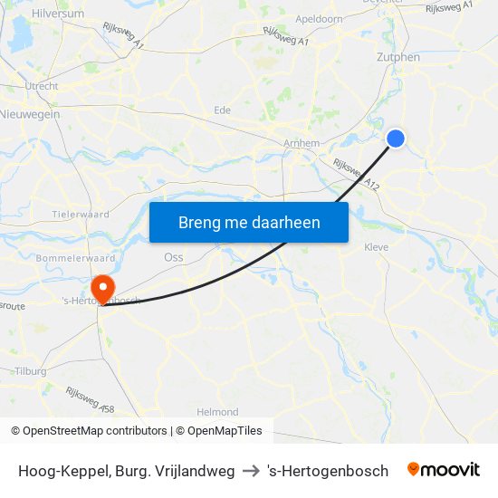 Hoog-Keppel, Burg. Vrijlandweg to 's-Hertogenbosch map