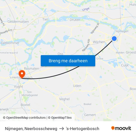 Nijmegen, Neerbosscheweg to 's-Hertogenbosch map