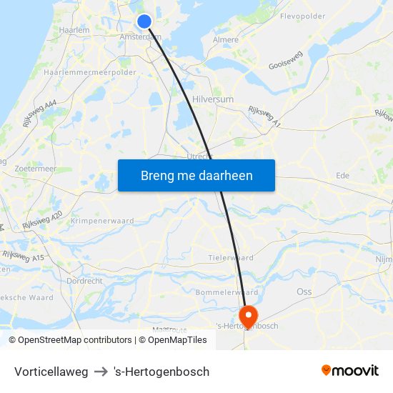 Vorticellaweg to 's-Hertogenbosch map