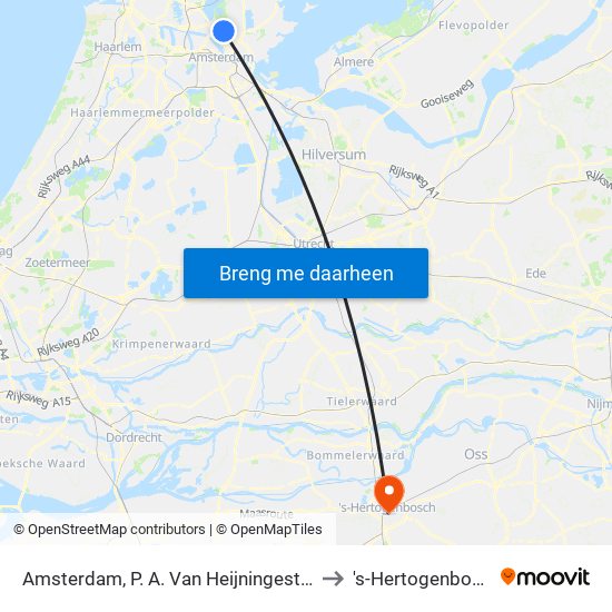 Amsterdam, P. A. Van Heijningestraat to 's-Hertogenbosch map