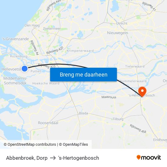 Abbenbroek, Dorp to 's-Hertogenbosch map