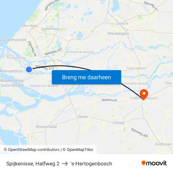 Spijkenisse, Halfweg 2 to 's-Hertogenbosch map