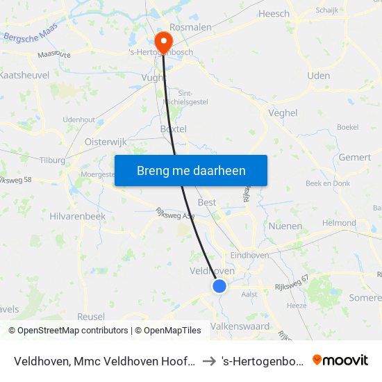 Veldhoven, Mmc Veldhoven Hoofding. to 's-Hertogenbosch map