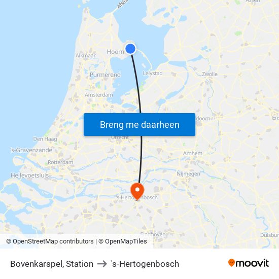 Bovenkarspel, Station to 's-Hertogenbosch map