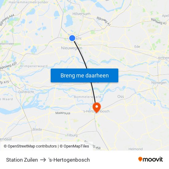 Station Zuilen to 's-Hertogenbosch map