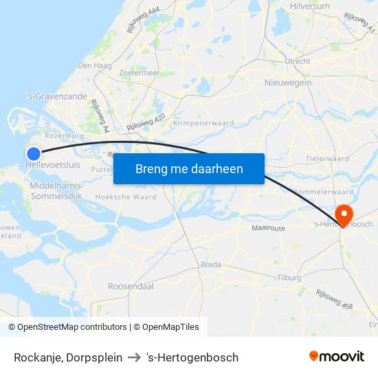 Rockanje, Dorpsplein to 's-Hertogenbosch map