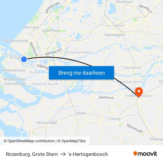 Rozenburg, Grote Stern to 's-Hertogenbosch map