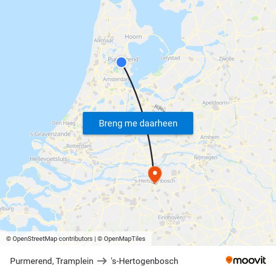 Purmerend, Tramplein to 's-Hertogenbosch map