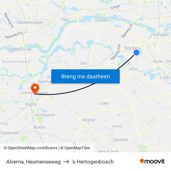 Alverna, Heumenseweg to 's-Hertogenbosch map