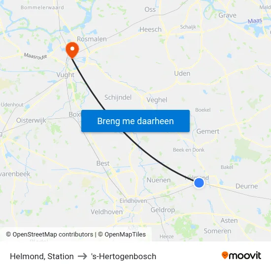 Helmond, Station to 's-Hertogenbosch map