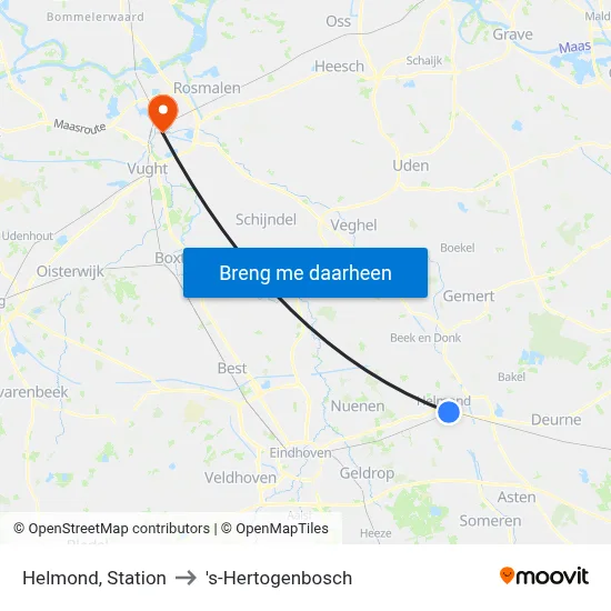 Helmond, Station to 's-Hertogenbosch map
