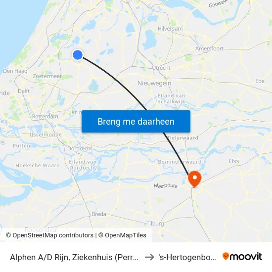 Alphen A/D Rijn, Ziekenhuis (Perron D) to 's-Hertogenbosch map