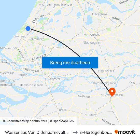 Wassenaar, Van Oldenbarneveltweg to 's-Hertogenbosch map