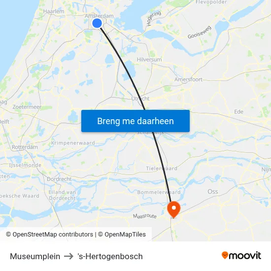 Museumplein to 's-Hertogenbosch map