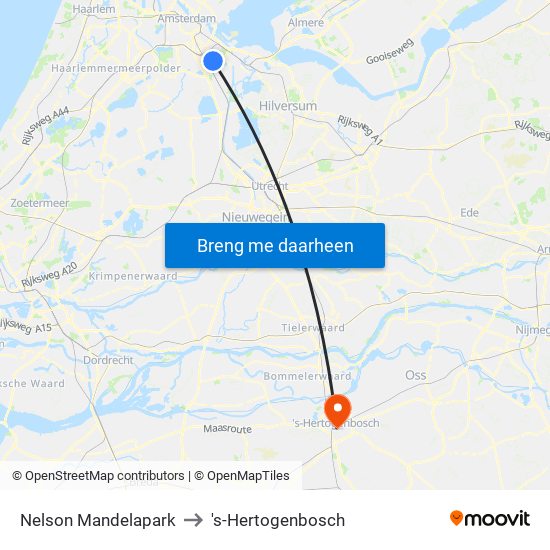 Nelson Mandelapark to 's-Hertogenbosch map