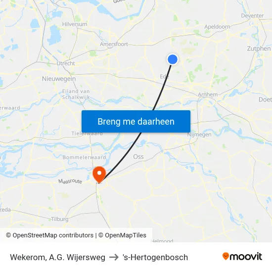 Wekerom, A.G. Wijersweg to 's-Hertogenbosch map