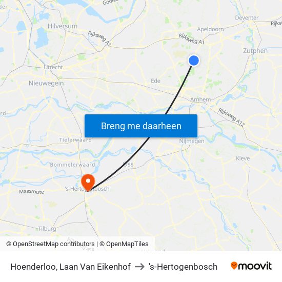 Hoenderloo, Laan Van Eikenhof to 's-Hertogenbosch map