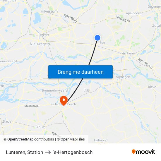 Lunteren, Station to 's-Hertogenbosch map