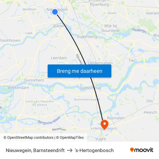 Nieuwegein, Barnsteendrift to 's-Hertogenbosch map