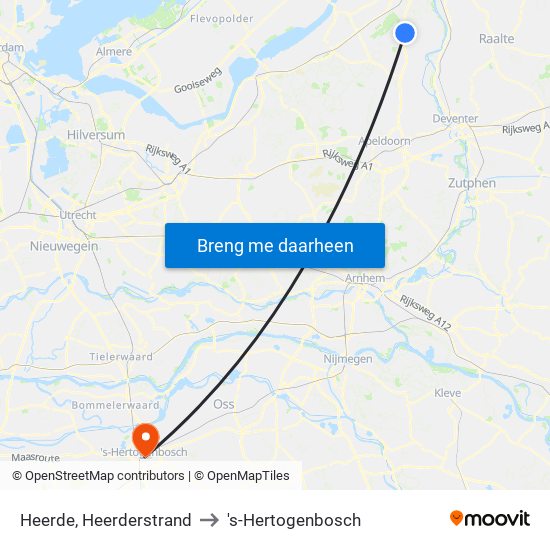 Heerde, Heerderstrand to 's-Hertogenbosch map