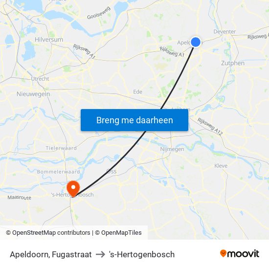 Apeldoorn, Fugastraat to 's-Hertogenbosch map