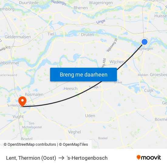 Lent, Thermion (Oost) to 's-Hertogenbosch map