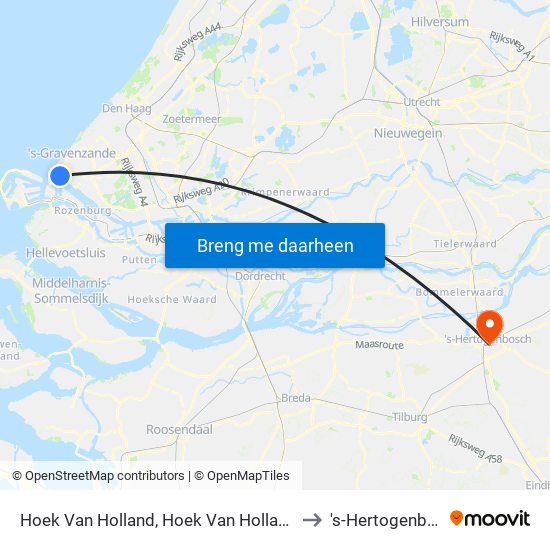 Hoek Van Holland, Hoek Van Holland Haven to 's-Hertogenbosch map