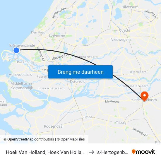 Hoek Van Holland, Hoek Van Holland Strand to 's-Hertogenbosch map